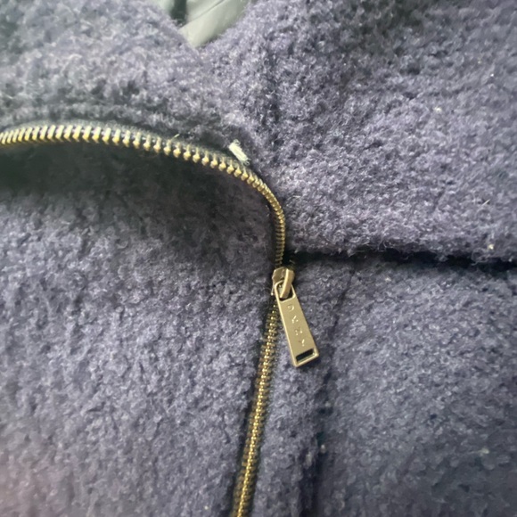 W Sz 8 Oversized DKNY Navy Wool Coat - Picture 5 of 5